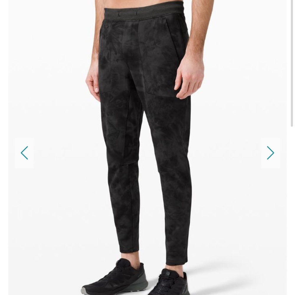 Lululemon Textured Tech Pants Men Large Gray Stretch Performance Diamond Dye